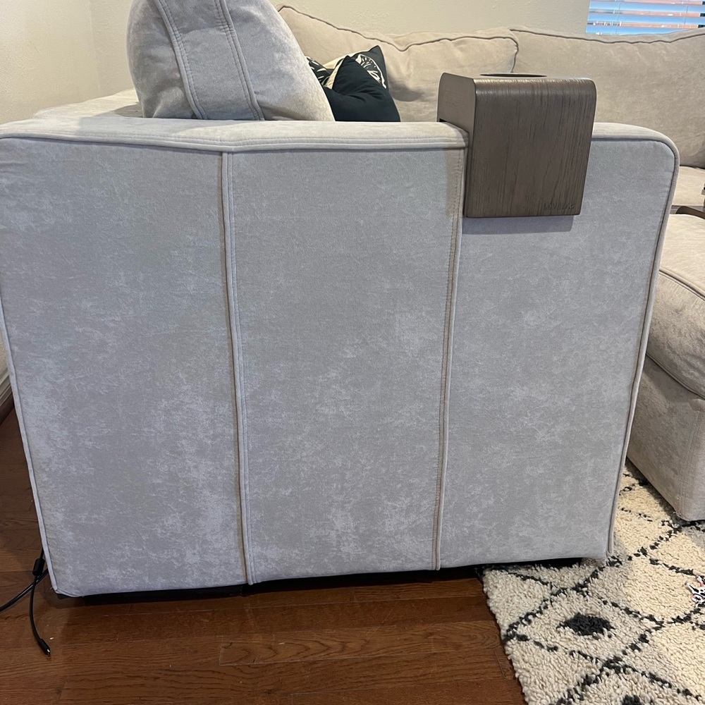 Lovesac Deep side cover: Sky Grey corded velvet